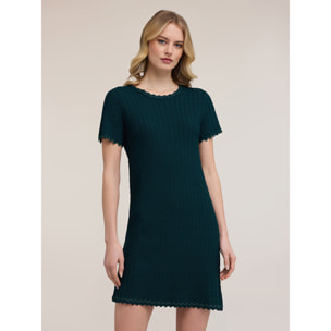 Motivi - Vestido de punto con trabajo de encaje - Verde