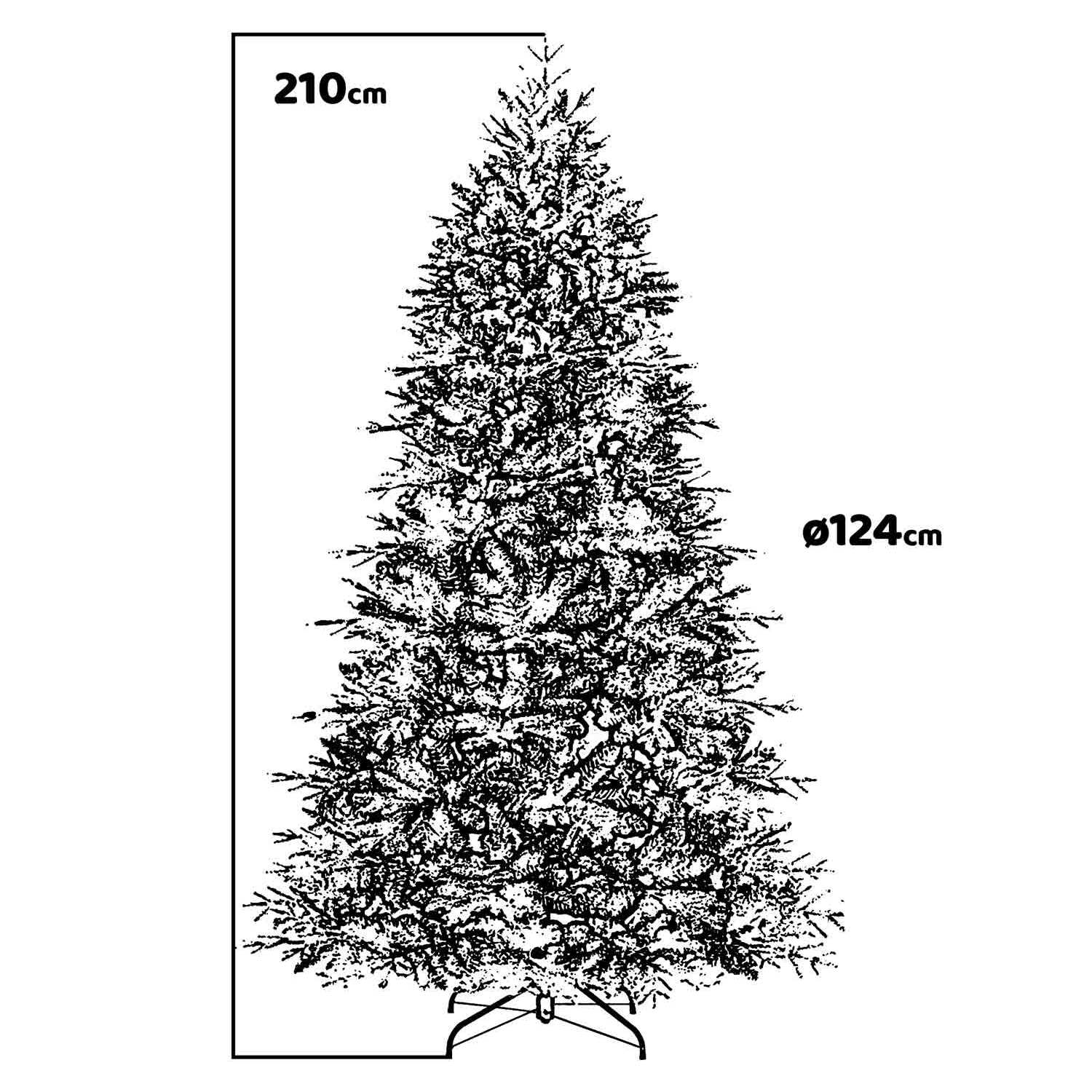 Earth - Albero di Natale effetto realistico in PE e PVC ø124x210H, 1418 rami