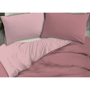 Copripiumino No Stiro Tinta Unita Bicolor Francesca Zephir Orchidea