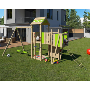 Aire de jeux bois 2,20 m STARRY XPRESSION - 10 enfants