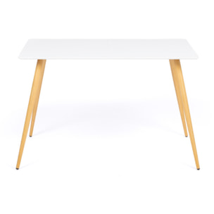 Table à manger Sally bois et blanc 120cm