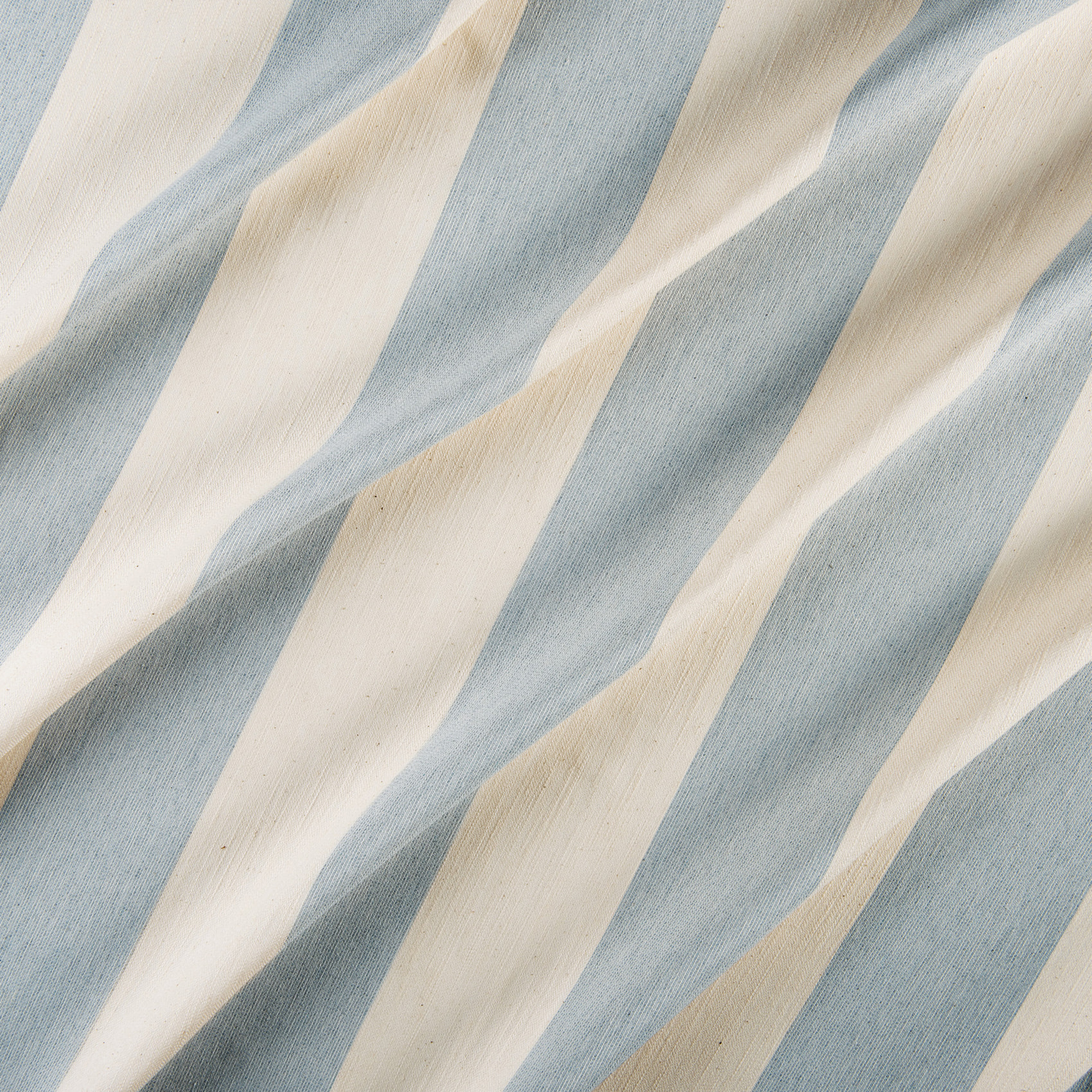 Rideau à rayures verticales en armure satin avec œillets - Bleu ciel