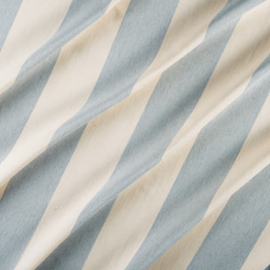 Rideau à rayures verticales en armure satin avec œillets - Bleu ciel