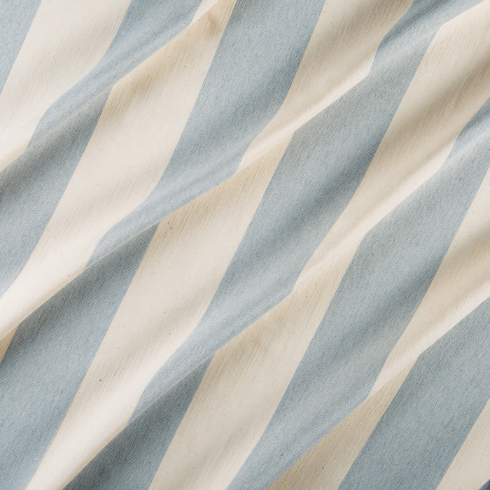 Rideau à rayures verticales en armure satin avec œillets - Bleu ciel