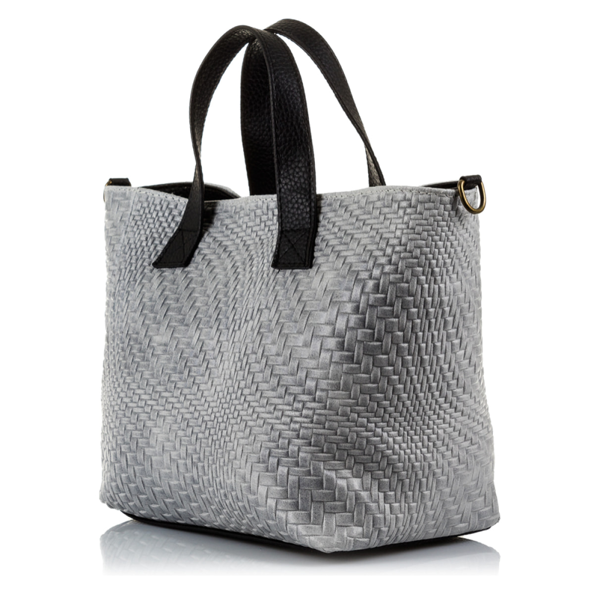 Cassandra Bolso tote Mujer.Piel auténtica Gamuza Grabado Entrelazado