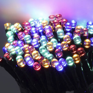 Guirnalda de luz led solar multicolor con 400 leds y panel solar policristalino