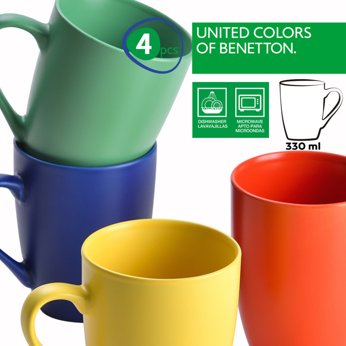 Set 4 tazas multicolor  benetton
