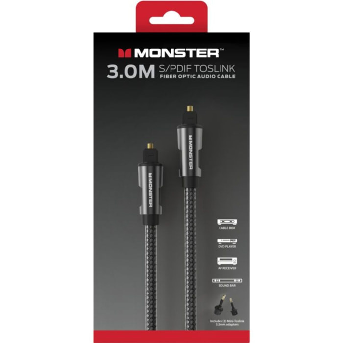 CABLE MONSTERCABLE AUDIO FIBRE OPTIQUE 3M