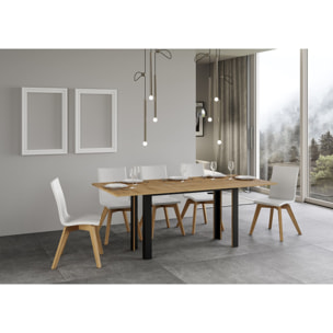 Mesa tipo libro 120/200x45/90 cm Linea Double Roble Natural estructura Antracita