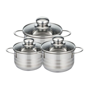 Lot de 3 faitouts en acier inoxydable sans PFAS Elo Brillant