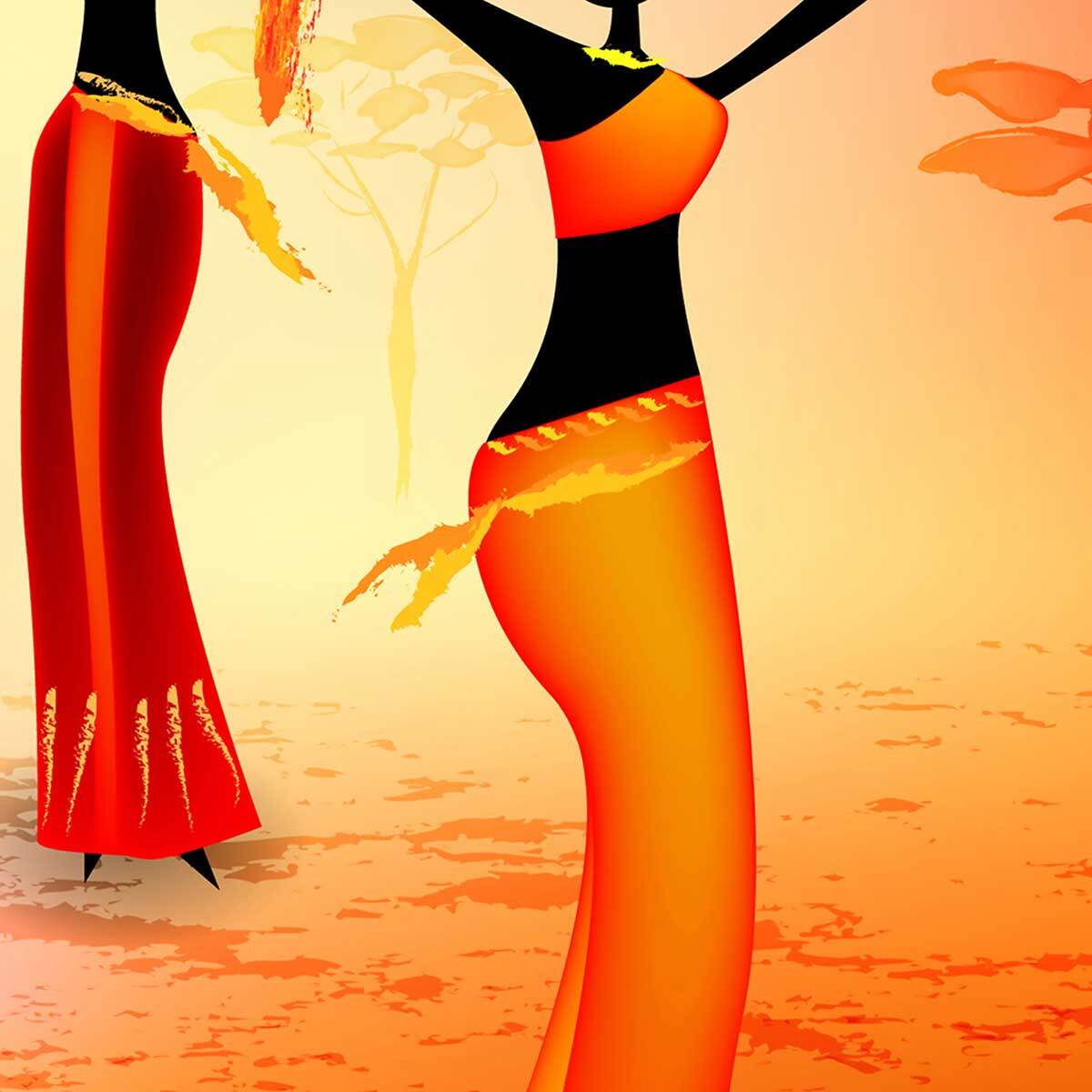 Affiche encadrée femmes africaines art Affiche + cadre en métal - Noir