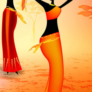 Affiche encadrée femmes africaines art Affiche + cadre en métal - Noir