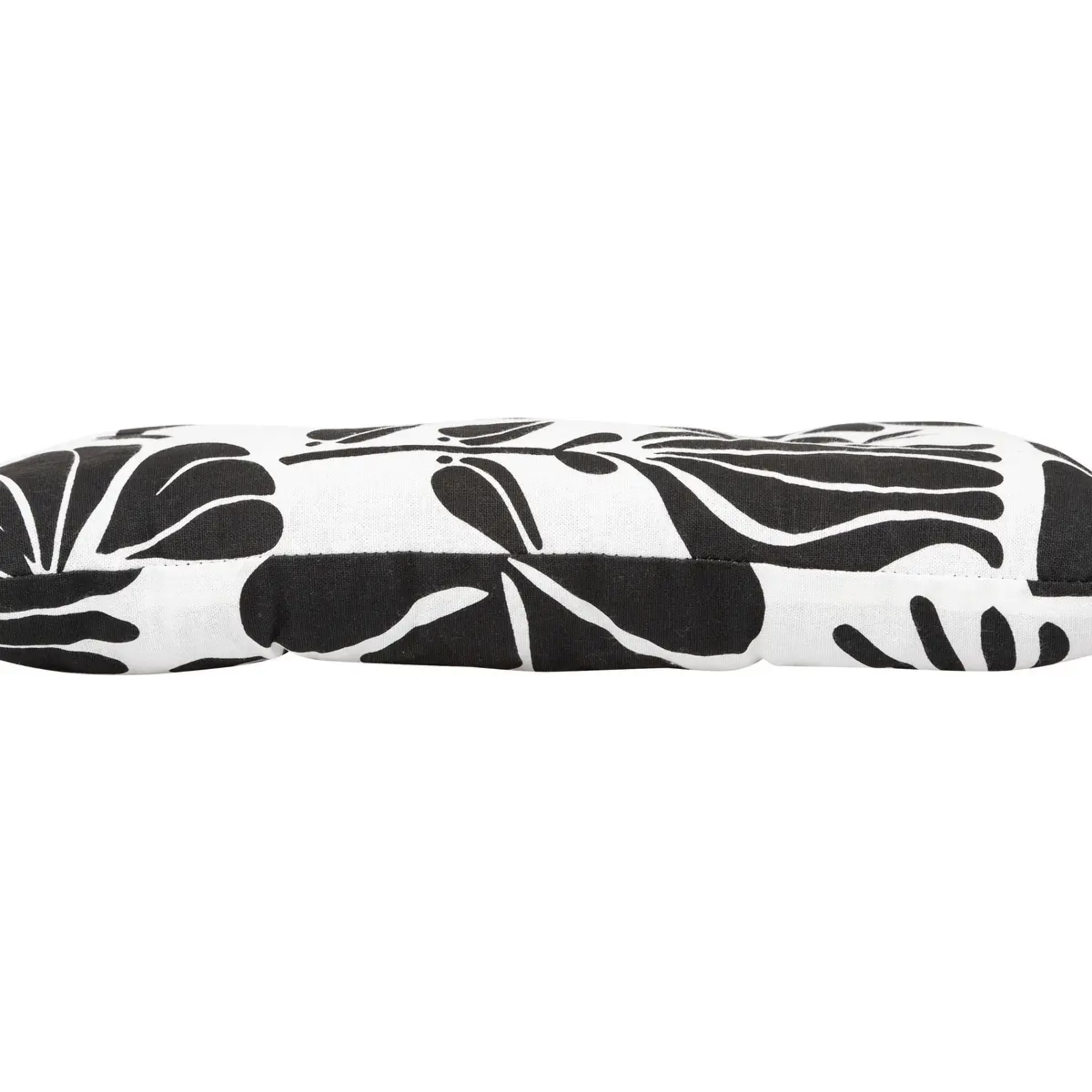 Galette de chaise "Twisted lime" coton noir & blanc 38x38cm