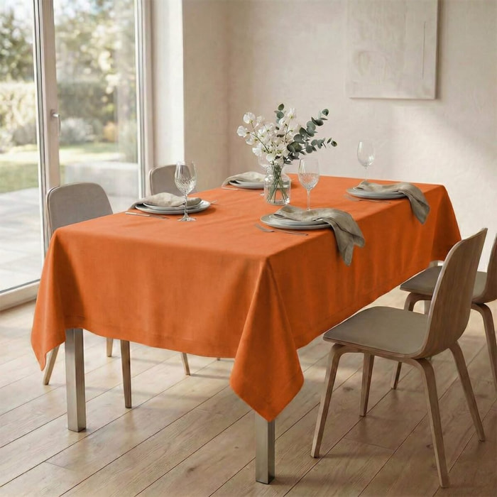 Tovaglia ajour in cotone - RUST