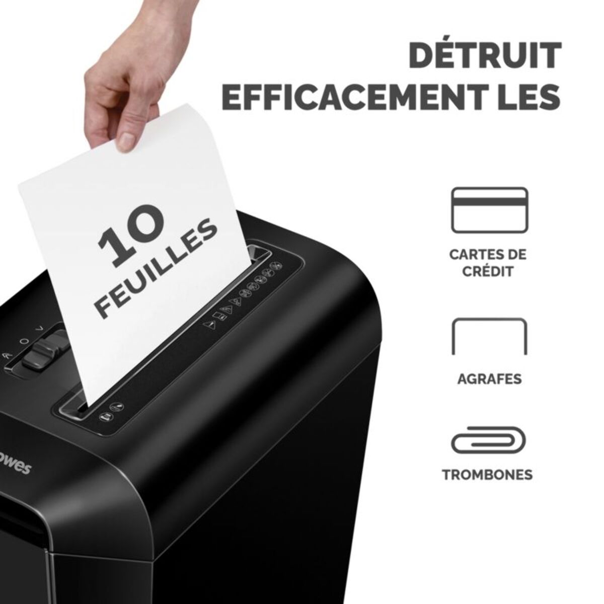 Destructeur FELLOWES MICROSHRED LX65 NOIR