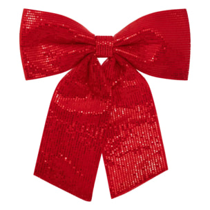 Nœud déco sequins 39x47cm rouge