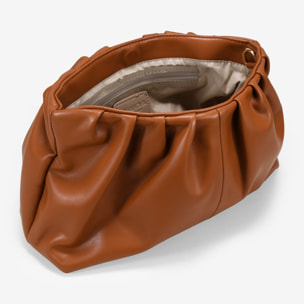 Bolso de mano cuero con asa de cuentas