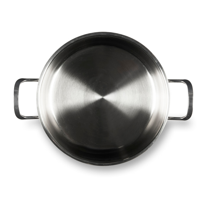 Casserole 22 cm à deux poignées Excelsa – Jazz Cook, Acier Argenté