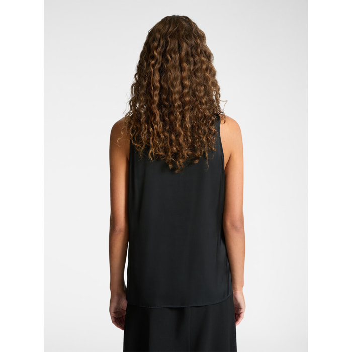 Elena Mirò - Top de raso - Negro