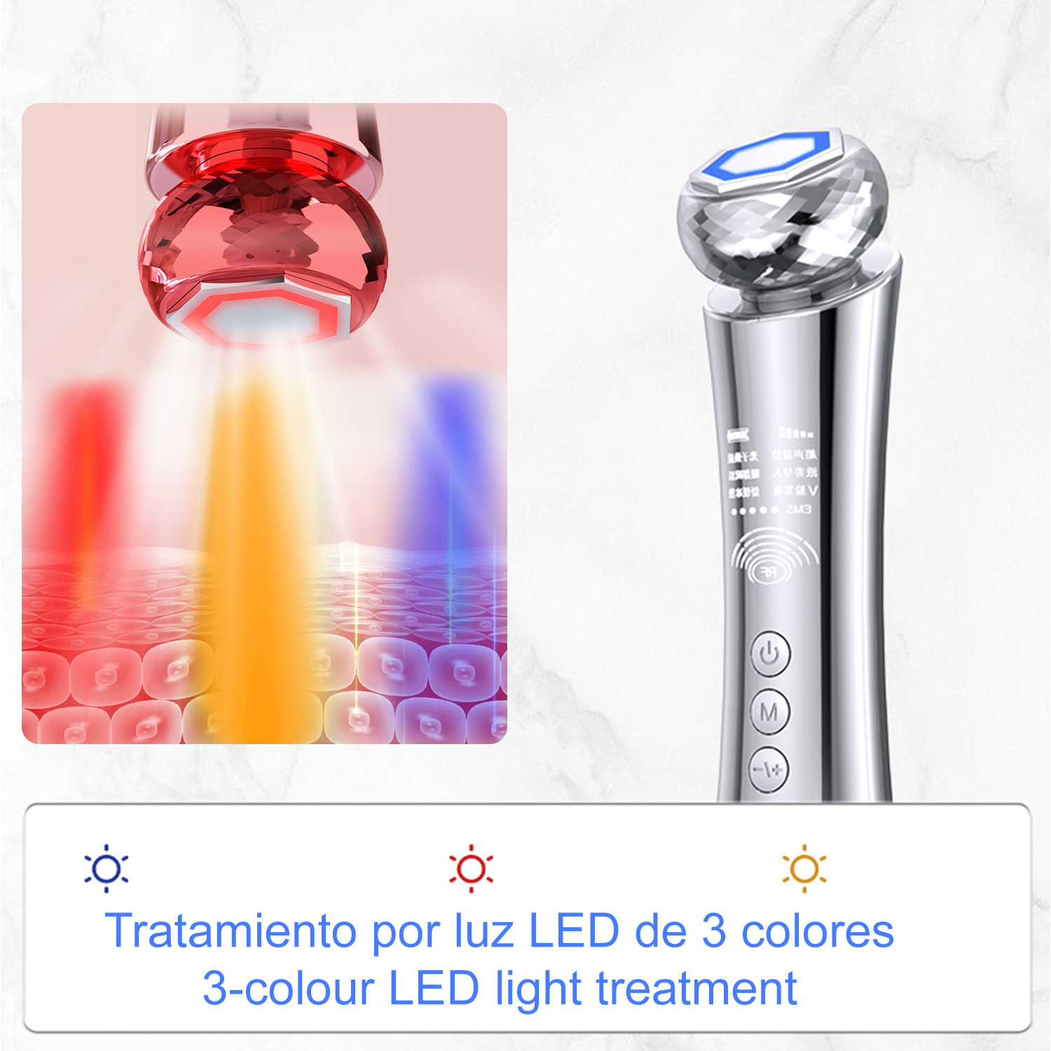 Instrumento de belleza RF para calmar y rejuvenecer la piel