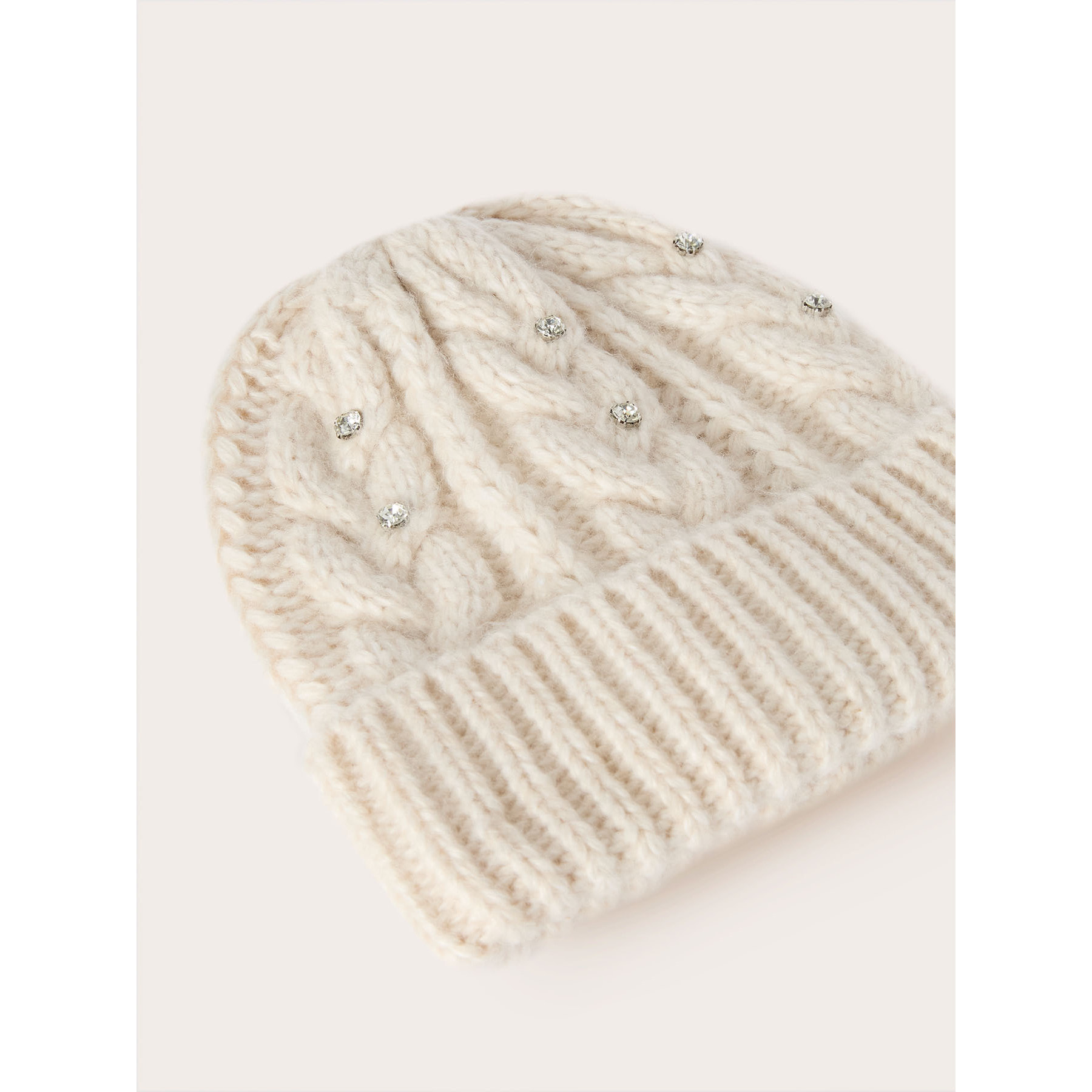 Motivi - Set sciarpa e berretto con pietre crystal - Beige