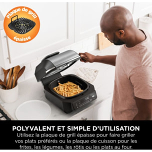Grille-viande NINJA Foodi Air Grill  EG351 gris thermosonde à poser, 25.5x24.5 cm