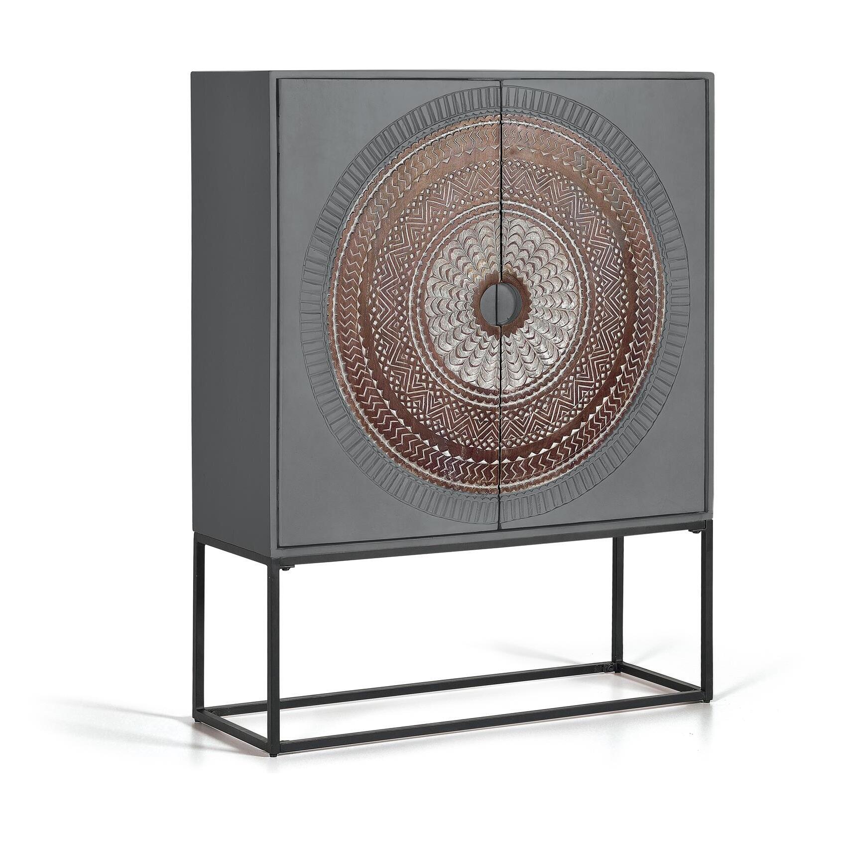 Aparador alto - madera de mango y metal - 142x107x40cm