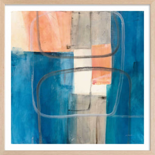 Affiche Passage bleue Affiche + cadre en bois - Chêne