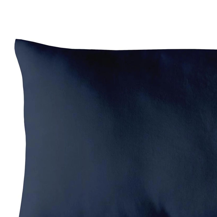 Coussin non déhoussable en coton uni - Bleu Marine