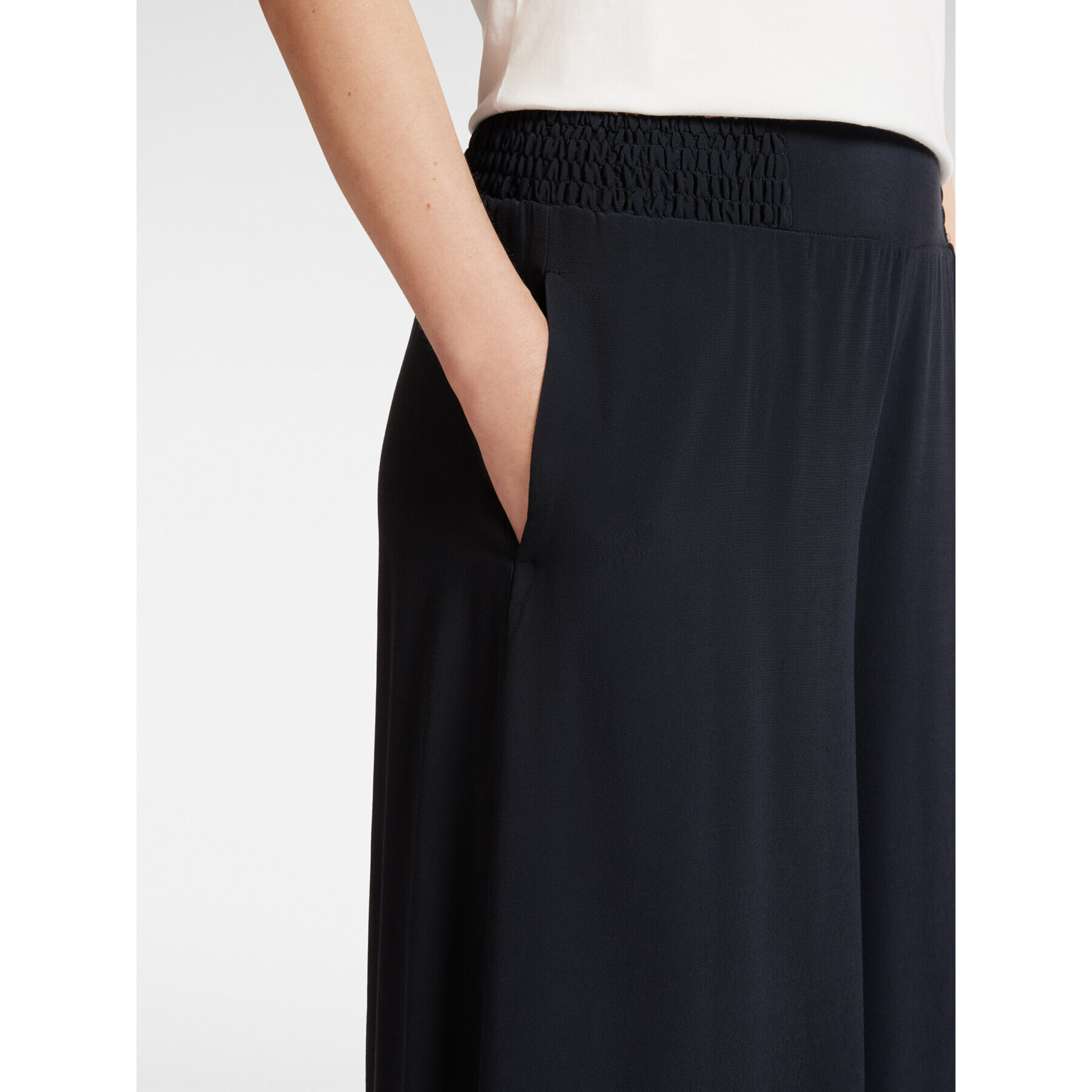 Elena Mirò - Pantalón ancho cropped - Azul