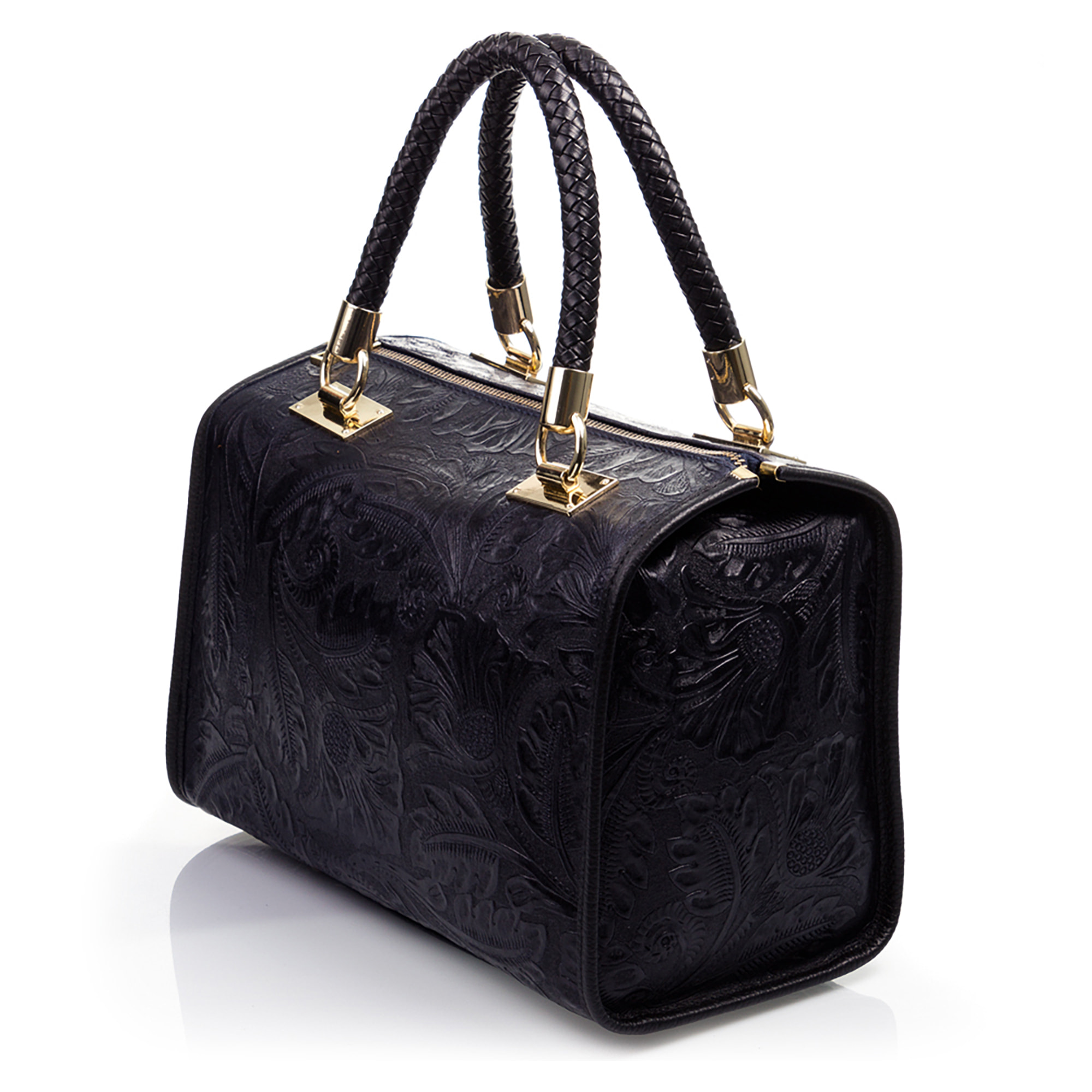 Catena Borsa tote Donna.Pelle autentica Velluto Incisa Arabesco