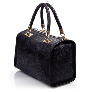 Catena Borsa tote Donna.Pelle autentica Velluto Incisa Arabesco