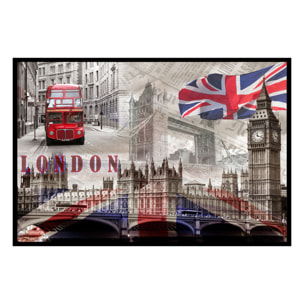 Affiche encadrée Londres iconique Affiche + cadre en métal - Noir
