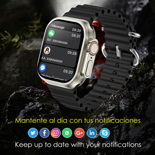 DAM Smartwatch Z87 Ultra triple pulsera. Funciones outdoor, llamadas BT, notificaciones push. Decenas de modos deportivos. 4,4x1,3x4,9 Cm. Color: Naranja