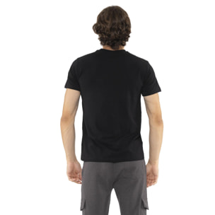 T-shirt da uomo in cotone elasticizzato a manica corta con logo piccolo "Basic"