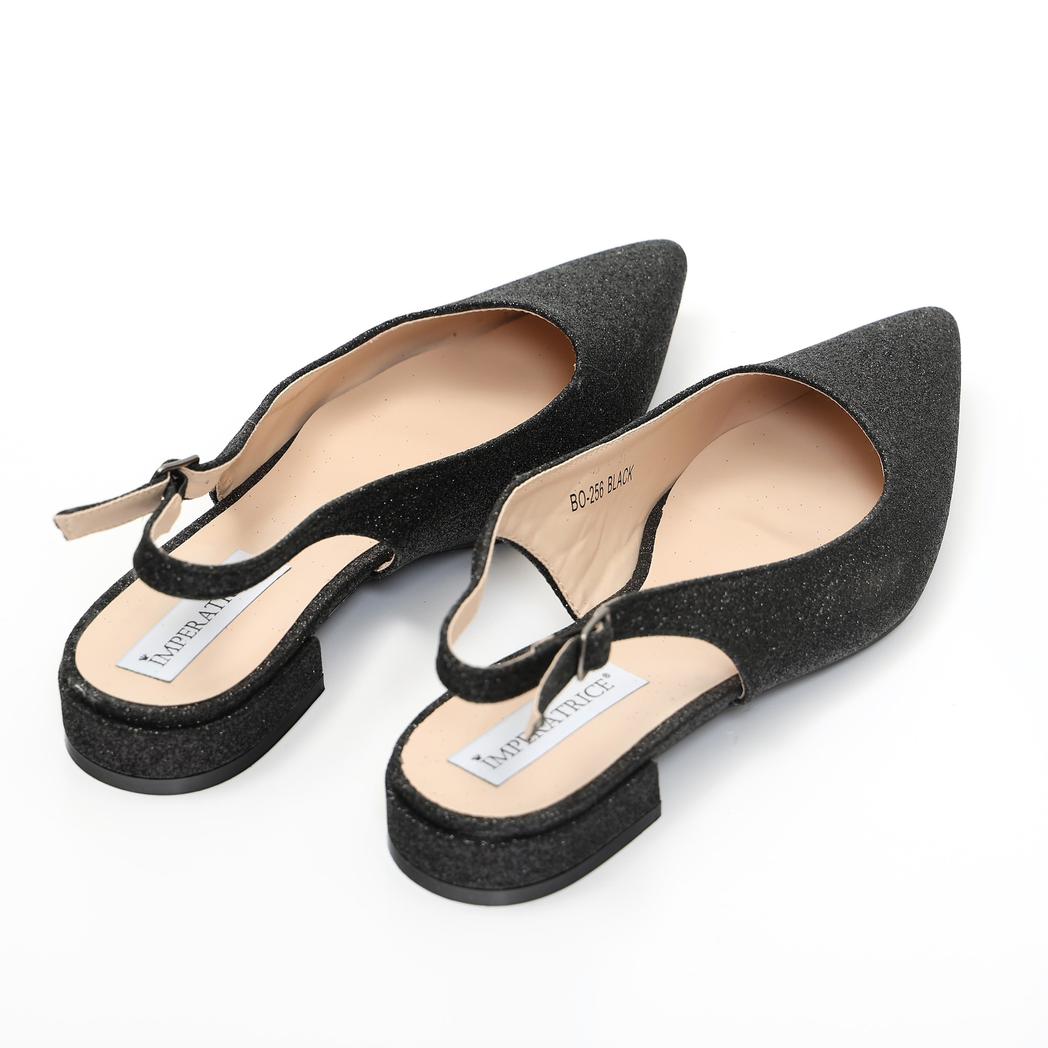 Ballerine slingback in simil pelle brillantinate