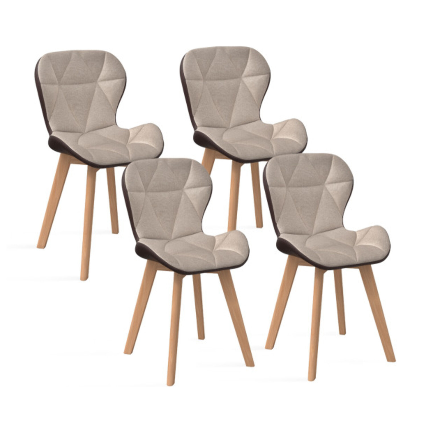 Chaises Gladys - Taupe /  Marron