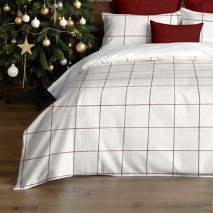 Housse de couette avec boutons-pression Red Windowpana