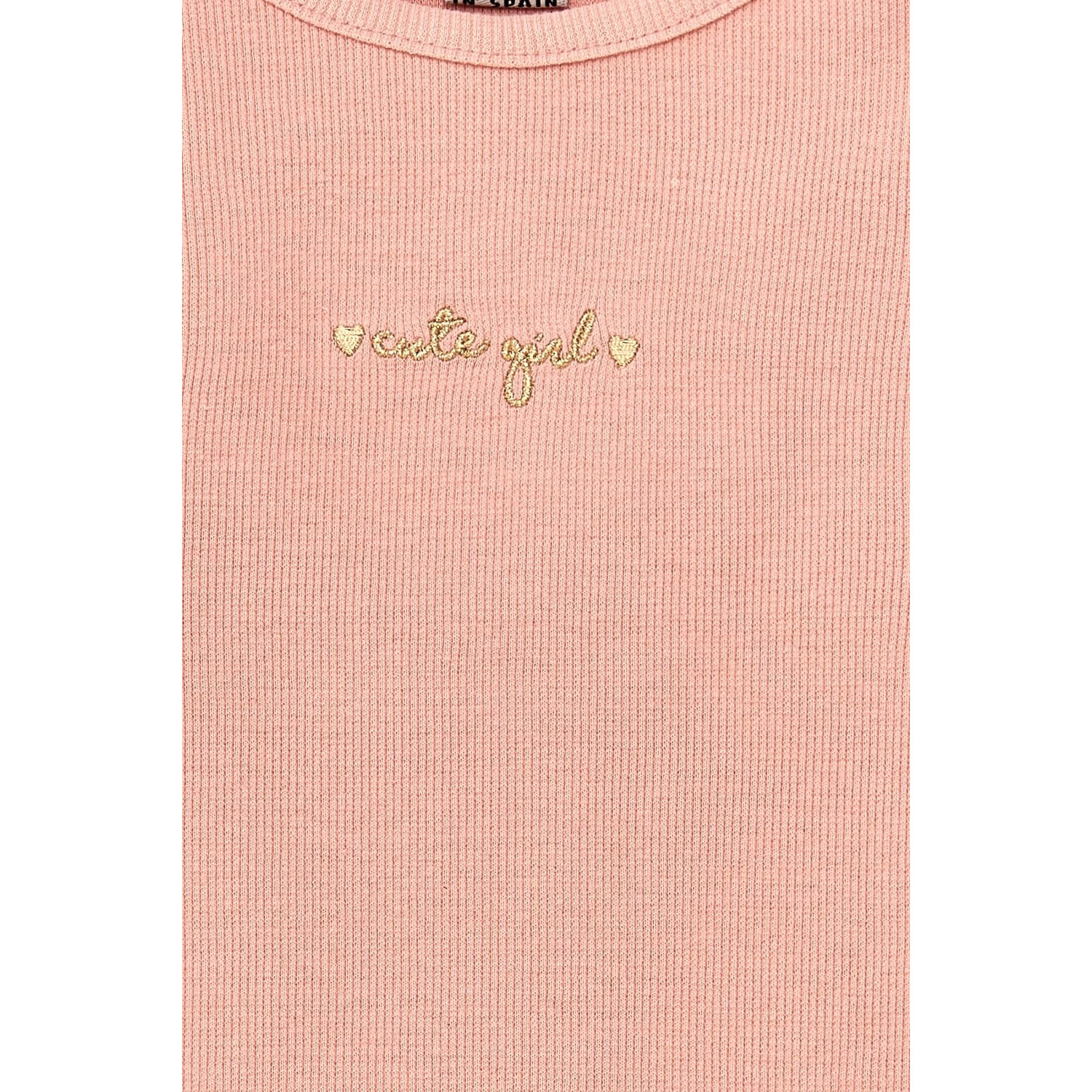 T-shirt Basic Rosa Per Bambina Con Messaggio