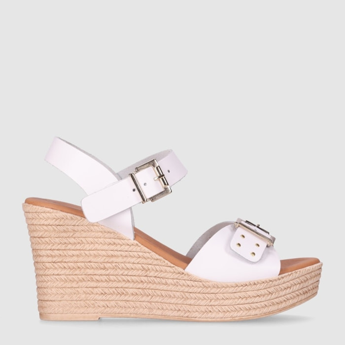 Sandalias de Piel - Blanco - Tacón: 6 cm