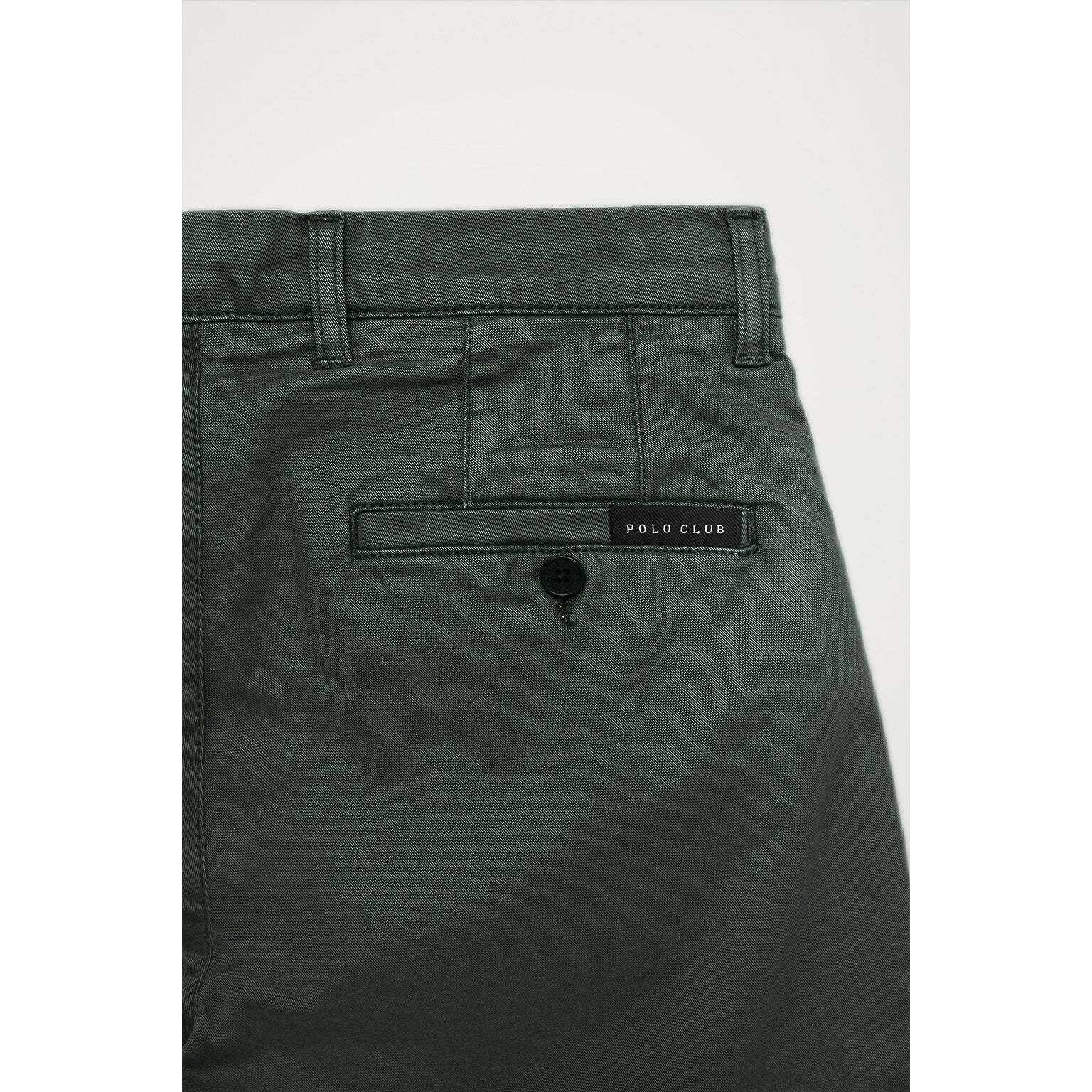 Pantaloni casual verdi in cotone elasticizzato con particolari Polo Club