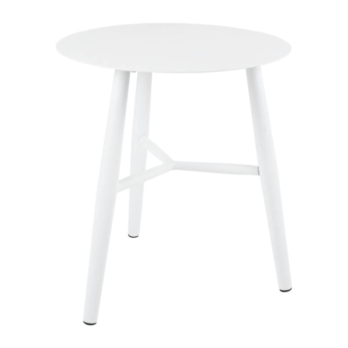 Bout de canapé jardin en aluminium blanc STOCKHOLM