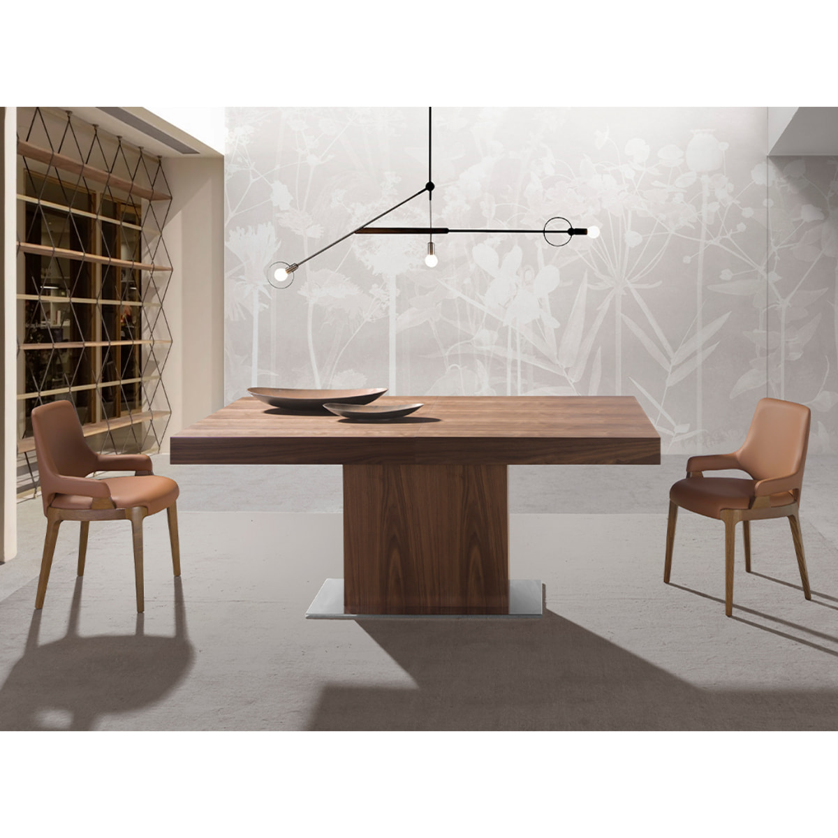 Silla Angel Cerdá tapizada en polipiel en marrón con estructura de patas de madera en nogal 51x58x79cm