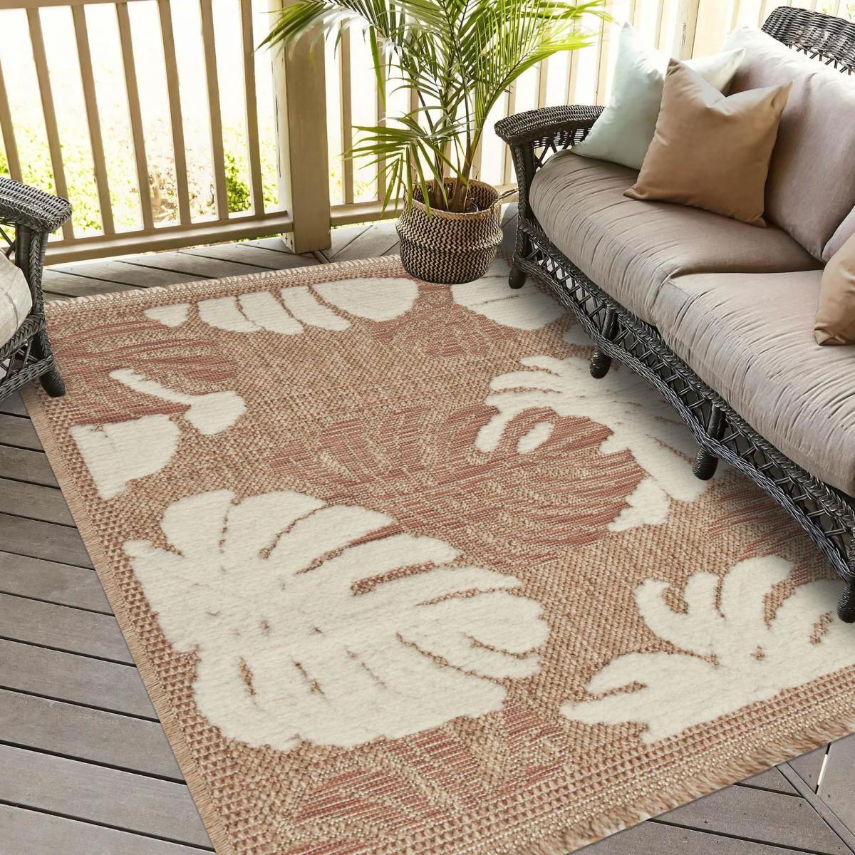 Tapis extérieur tissé kilim rectangle PAHO