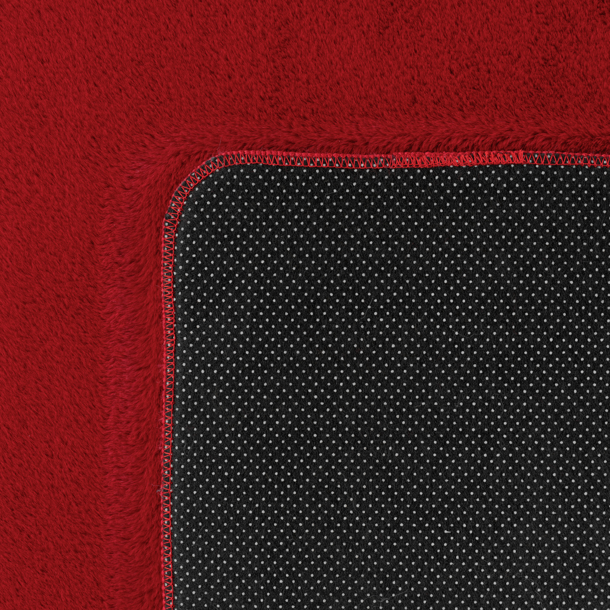 ALBA - Tapis doux rouge à poils courts