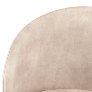 TOM - Lot de 2 chaises velours beige dossier enveloppant pieds acier