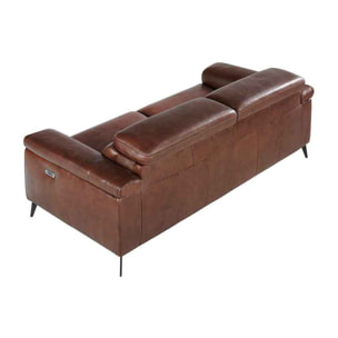 Sofá de piel de vacuno 215x103x99cm