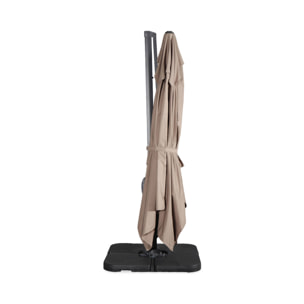 Parasol déporté rectangulaire 3x4m + dalles à lester 50x50cm WIMEREUX + DALLES 50X50CM