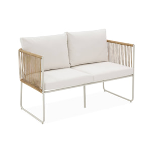 Salon de jardin acier galvanisé et cordage 4 places CESENA