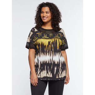 Fiorella Rubino - Camiseta con estampado tie dye - Negro